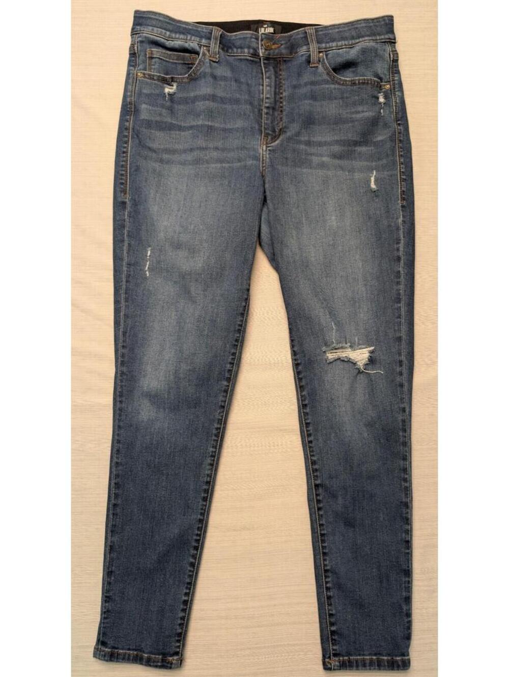 LuLaRoe Skinny Ankle Distressed Denim Dark Wash Jeans Size 32